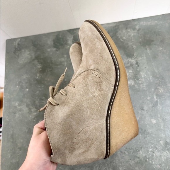 J Crew light tan suede macalister wedge booties size 7 - Picture 9 of 10